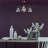 Dar Lighting Dar - Glynis 3 Light Semi-Flush Antique Bronze and Ribbed Glass