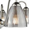 Dar Lighting Dar - Glynis 5 Light Semi-Flush Polished Nickel and Smoked Ribbed Glass