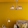 Dar Lighting Dar - Glynis 5 Light Semi-Flush Polished Nickel and Smoked Ribbed Glass