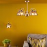 Dar Lighting Dar - Glynis 5 Light Semi-Flush Polished Nickel and Smoked Ribbed Glass