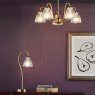 Dar Lighting Dar - Glynis 5 Light Semi-Flush Brushed Bronze and Ribbed Glass