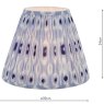 Dar Lighting Dar - Ikat Blue and White Cotton Empire Shade (30cm)