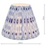 Dar Lighting Dar - Ikat Blue Cotton Tapered and White Drum Shade (35cm)