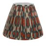 Dar Lighting Dar - Ikat Red Cotton Tapered drum Shade and Green (35cm)