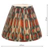 Dar Lighting Dar - Ikat Red Cotton Tapered drum Shade and Green (35cm)