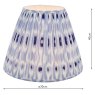 Dar Lighting Dar - Ikat Blue Cotton Tapered Drum Shade and White (40cm)