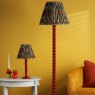 Dar Lighting Dar - Ikat Red Cotton Tapered Drum Shade and Green (40cm)