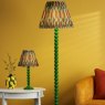 Dar Lighting Dar - Ikat Red Cotton Tapered Drum Shade and Green (40cm)