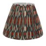 Dar Lighting Dar - Ikat Red Cotton Tapered Drum Shade and Green (40cm)