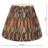 Dar Lighting Dar - Ikat Red Cotton Tapered Drum Shade and Green (40cm)