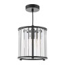 Dar Lighting Dar - Kiran Pendant Satin Black and Crystal