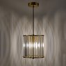 Dar Lighting Dar - Kiran Pendant Natural Brass and Crystal