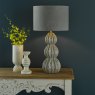 Dar Lighting Dar - Lorelai Ceramic Table Lamp Grey With Shade