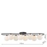 Dar Lighting Dar - Luana 8 Light Semi-Flush Matt Black and Opal Glass