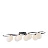 Dar Lighting Dar - Luana 8 Light Semi-Flush Matt Black and Opal Glass