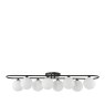 Dar Lighting Dar - Luana 8 Light Semi-Flush Matt Black and Opal Glass