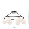 Dar Lighting Dar - Luana 6 Light Semi-Flush Matt Black and Opal Glass