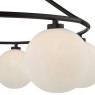 Dar Lighting Dar - Luana 6 Light Semi-Flush Matt Black and Opal Glass