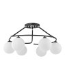 Dar Lighting Dar - Luana 6 Light Semi-Flush Matt Black and Opal Glass