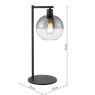 Dar Lighting Dar - Lycia Table Lamp Matt Black and Smoked Ombre Glass