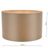 Dar Lighting Dar - Lyris Taupe Cotton Drum Shade (40cm)