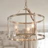 Laura Ashley Laura Ashley - Harrington 3lt Pendant Polished Nickel Glass