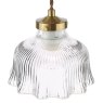Dar Lighting Dar - Maude Pendant Natural Brass and Ribbed Glass