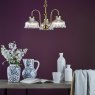 Dar Lighting Dar - Maude 3 Light Armed Pendant Natural Brass and Ribbed Glass