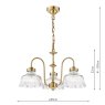 Dar Lighting Dar - Maude 3 Light Armed Pendant Natural Brass and Ribbed Glass