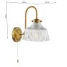 Dar Lighting Dar - Maude Wall Light Natural Brass and Ribbed Glass