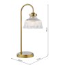 Dar Lighting Dar - Maude Table Lamp Natural Brass and Ribbed Glass