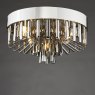 Dar Lighting Dar - Olin 5 Light Flush Polished Chrome and Smoked Glass