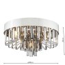Dar Lighting Dar - Olin 5 Light Flush Polished Chrome and Smoked Glass