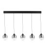 Dar Lighting Dar - Ramona 5 Light Bar Pendant Matt Black and Smoked Ombre Glass LED