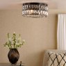 Dar Lighting Dar - Relena 4 Light Flush Matt Black and Crystal