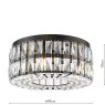 Dar Lighting Dar - Relena 4 Light Flush Matt Black and Crystal