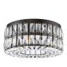 Dar Lighting Dar - Relena 4 Light Flush Matt Black and Crystal