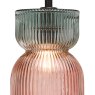 Dar Lighting Dar - Rhubarb Pendant Pink and Green Ribbed Glass