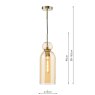Dar Lighting Dar - Tao Pendant Brushed Bronze and Amber Glass