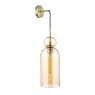 Dar Lighting Dar - Tao Pendant Brushed Bronze and Amber Glass