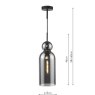 Dar Lighting Dar - Tao Pendant Matt Black and Smoked Glass