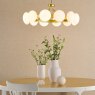 Dar Lighting Dar - Tauri 12 Light Pendant Matt Gold and Opal Glass