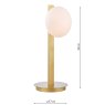 Dar Lighting Dar - Tauri Table Lamp Matt Gold and Opal Glass