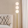 Dar Lighting Dar - Tauri 3 Light Floor Lamp Matt Gold and Opal Glass