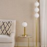 Dar Lighting Dar - Tauri 3 Light Floor Lamp Matt Gold and Opal Glass