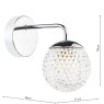 Dar Lighting Dar - Teva Wall Light Polished Chrome and Faceted Acrylic IP44