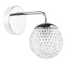 Dar Lighting Dar - Teva Wall Light Polished Chrome and Faceted Acrylic IP44