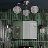 Dar Lighting Dar - Teva 3 Light Semi-Flush Polished Chrome and Faceted Acrylic IP44