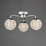 Dar Lighting Dar - Teva 3 Light Semi-Flush Polished Chrome and Faceted Acrylic IP44