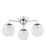 Dar Lighting Dar - Teva 3 Light Semi-Flush Polished Chrome and Faceted Acrylic IP44